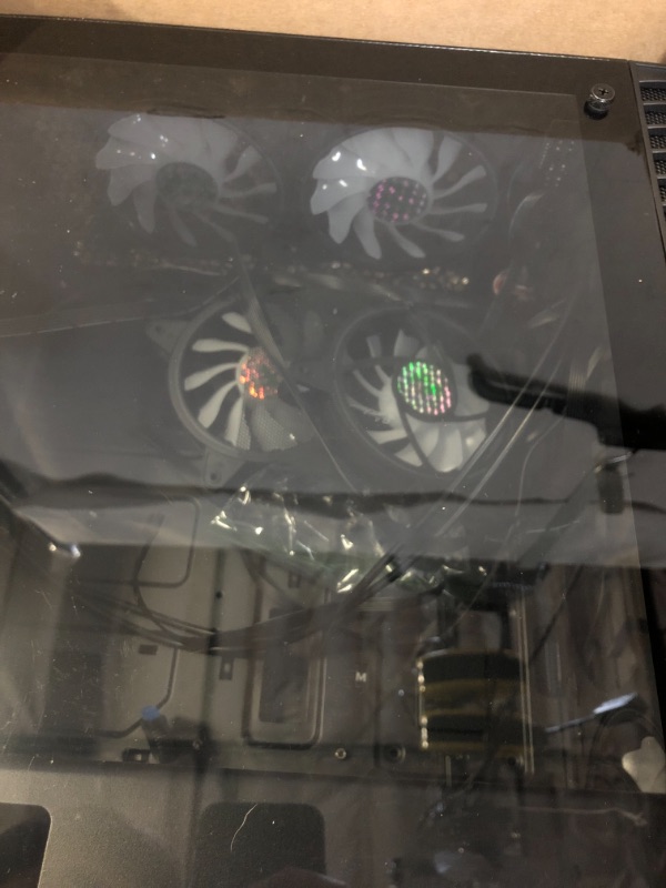 Photo 1 of MUSETEX ATX PC Case Pre-Installed 6Pcs 120mm ARGB Fans, Computer Gaming Case with Tempered Glass Side & Front Panels, Metal Honeycomb Mesh, USB3.0, S6-B S6-B Black