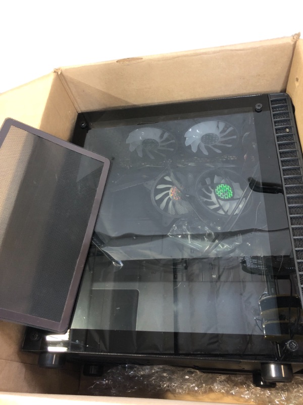 Photo 1 of MUSETEX ATX PC Case Pre-Installed 6Pcs 120mm ARGB Fans, Computer Gaming Case with Tempered Glass Side & Front Panels, Metal Honeycomb Mesh, USB3.0, S6-B S6-B Black