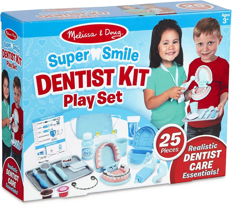 Photo 1 of Melissa & Doug Super Smile Dentist Kit With Pretend Play Set of Teeth And Dental Accessories (25 Toy Pieces