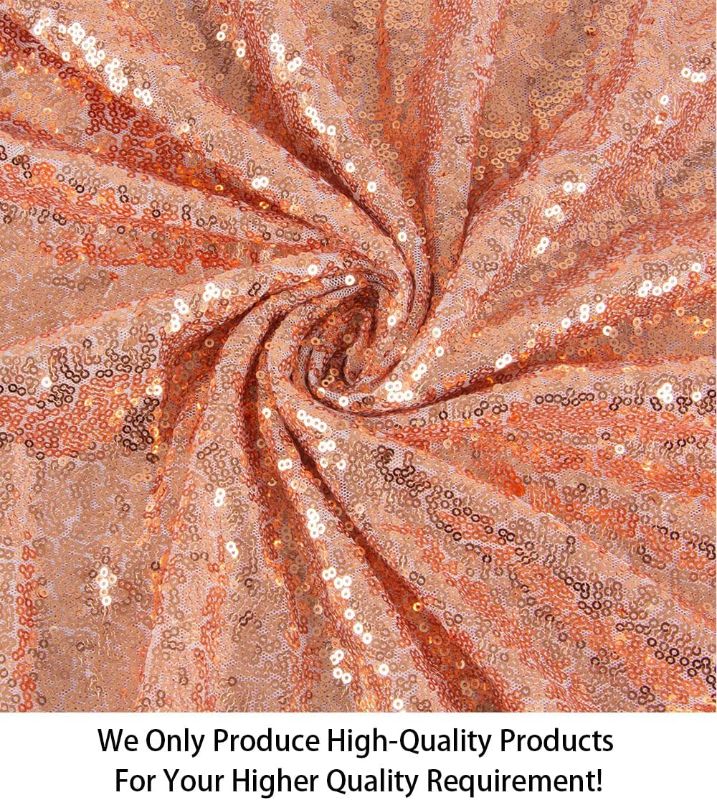 Photo 1 of  Fabric, by The Yard, Sequin Fabric, Tablecloth, Linen, Sequin Tablecloth, Table Runner Photo Booth Backdrop (Rose Gold 50 X 80