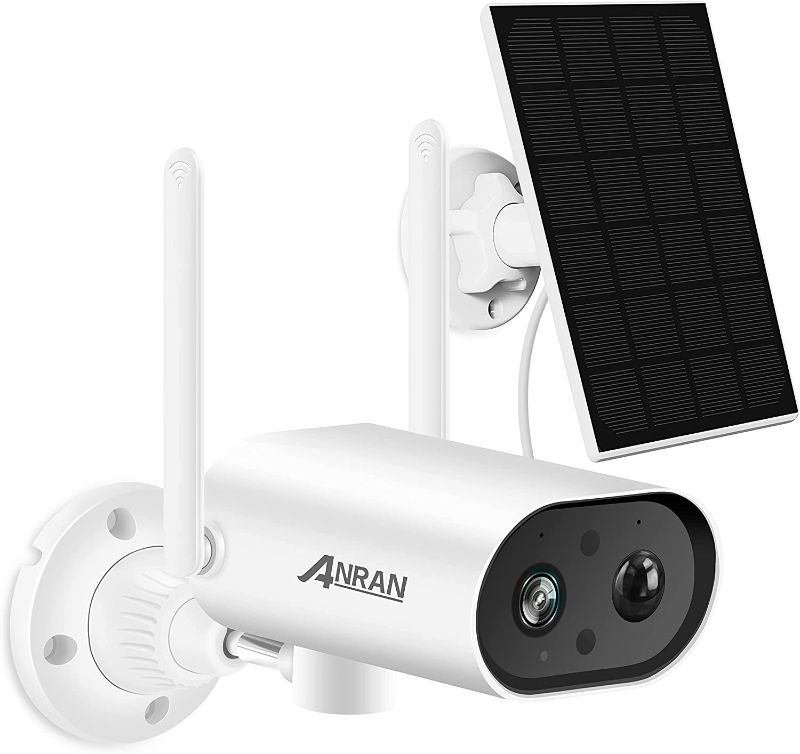 Photo 1 of ANRAN Security Cameras Wireless Outdoor with PR 180°, 2K Solar Security Camera Outdoor with Solar Panel, PIR Human Detection, 2-Way Talk, Night Vision,