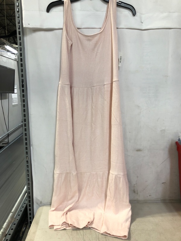 Photo 2 of Amazon Essentials Women's One Size Cozy Knit Rib Sleeveless Tiered Maxi Dress SIZE M,