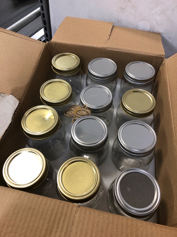 Photo 1 of Mason Jars, SPANLA 16 OZ Mason Jars Glass Jars with Regular Lids and Bands, Ideal for Jam, Honey, Wedding Favors, Shower Favors, Baby Foods, DIY Magnetic Spice Jars, 12 PACK, 12 Whiteboard Labels