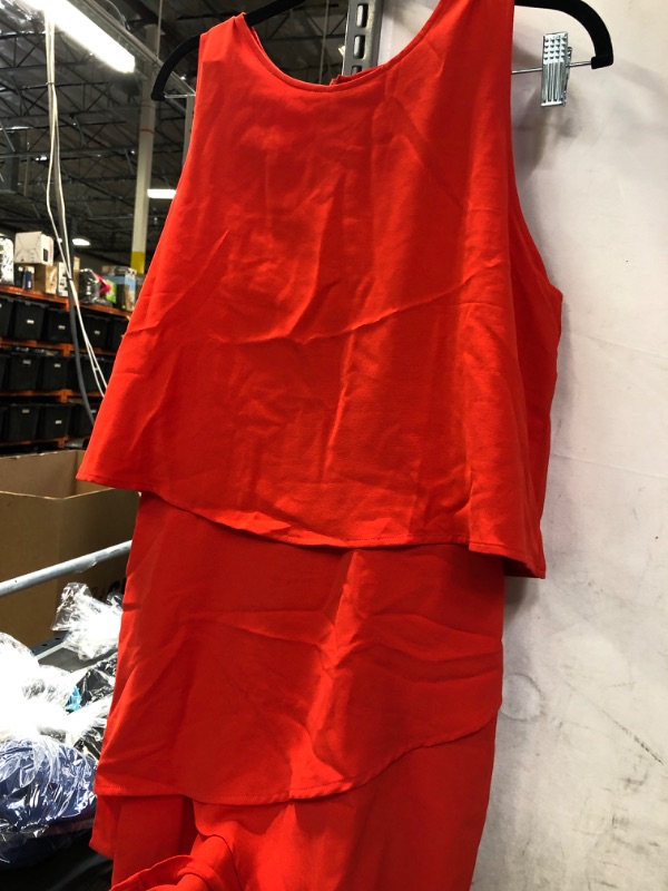 Photo 2 of Acelitt Women V Neck Bat Sleeve Belted Wrap Short Jumpsuit,S-XL Large E-red