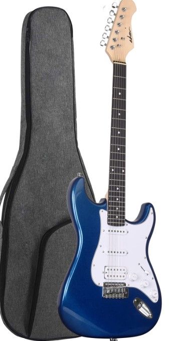 Photo 1 of ADM Electric Guitar Beginner Kit 39 Inch Full Size Solid Body Electric Guitar Bundle Starter Package with Amplifier, Bag, 