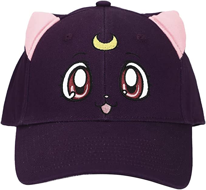 Photo 1 of Bioworld Sailor Moon Luna Cat Face Snapback Hat Violet - ITEM IS IDRTY - SHOULD BE WASHED -