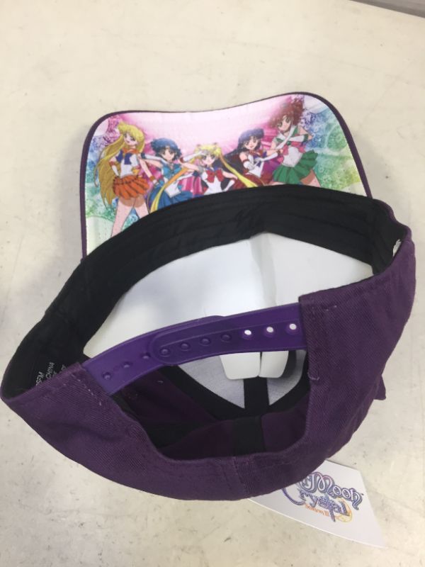 Photo 3 of Bioworld Sailor Moon Luna Cat Face Snapback Hat Violet - ITEM IS IDRTY - SHOULD BE WASHED -