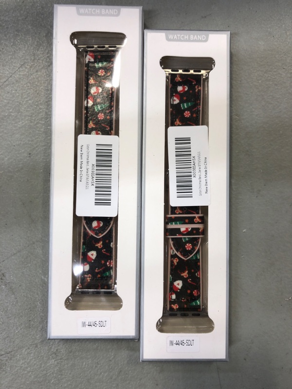 Photo 2 of 2Pack   Goton Christmas Apple Watch Band for Apple Watch 38mm 40mm 41mm 42mm 44mm 45mm, Christmas Soft Silicone Protective Strap Accessories for Apple Watch Series 8 7 SE 6 5 4 3 2 1 Christmas Deer 42/44/45mm