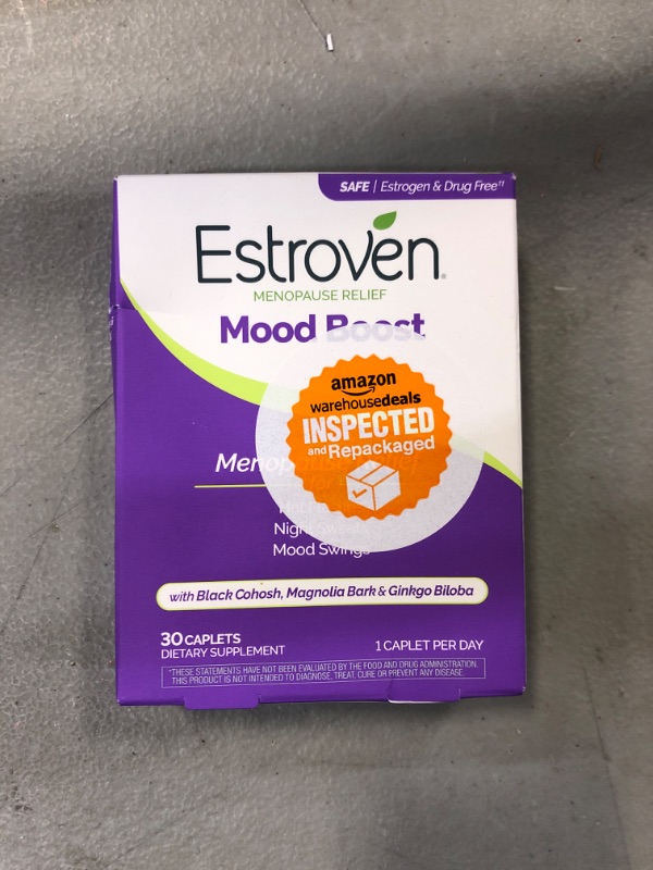 Photo 4 of Estroven Mood Boost for Menopause Relief, Helps Reduce Hot Flashes & Night Sweats, Helps Manage Mood Swings, 30 Count----exp date 12-2023