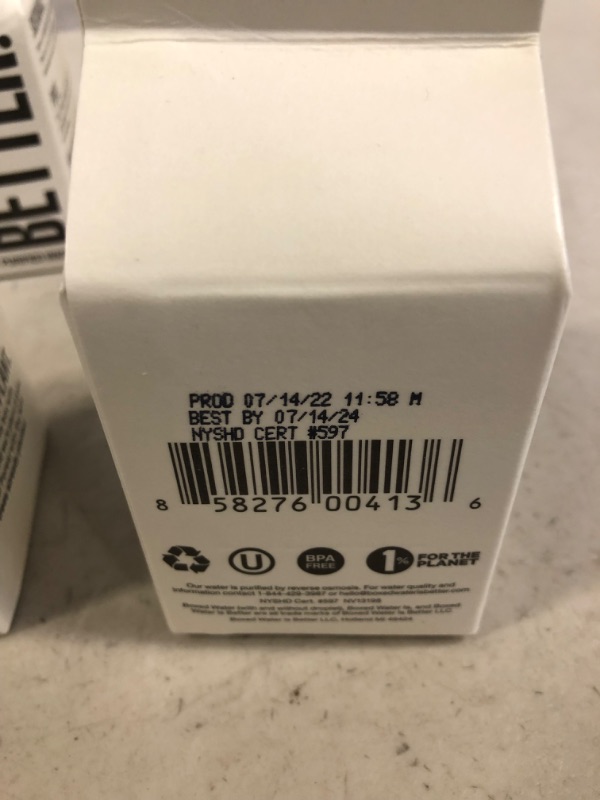 Photo 3 of 4CT Boxed Water Unflavored, 8.4 Fl Oz, EXP 14JUL24