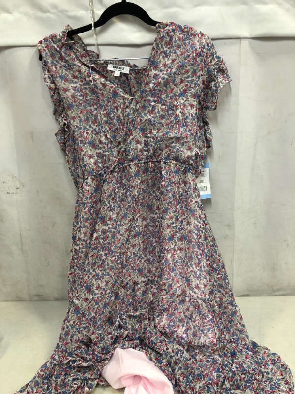 Photo 2 of BB Dakota by Steve Madden Ladies Sleeveless Printed Chiffon Dress White Ditsy Floral L
