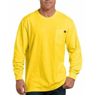 Photo 1 of Dickies Men's Long Sleeve Heavyweight Neon Crew Neck T-Shirt - Bright Yellow Size M (WL450N)
