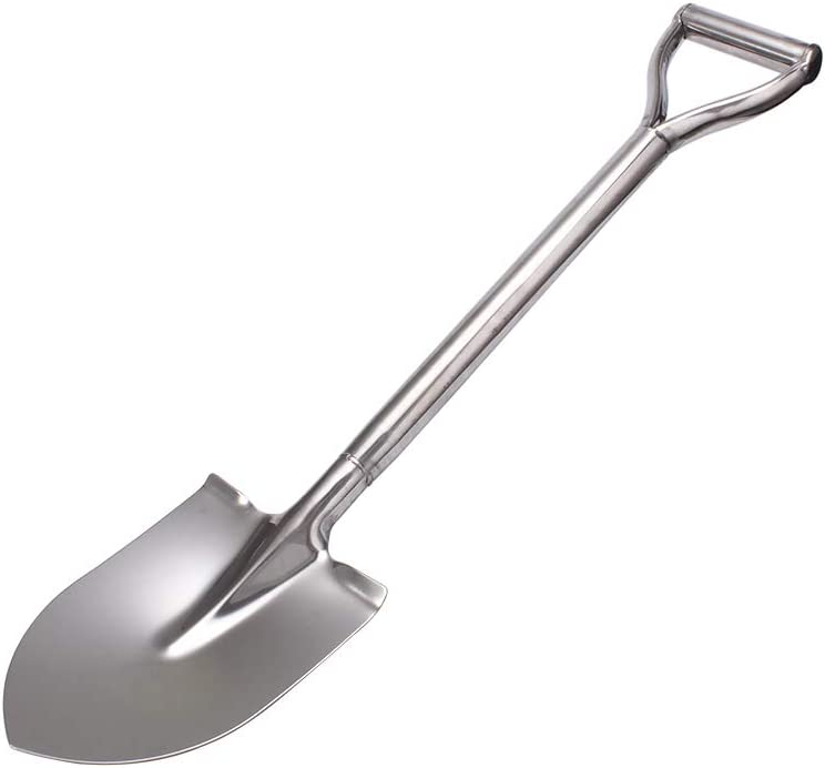 Photo 1 of 32.5 Inch Short Garden Shovel for Digging in The Yard, Round Point D Handle Shovel, All Stainless Steel Made