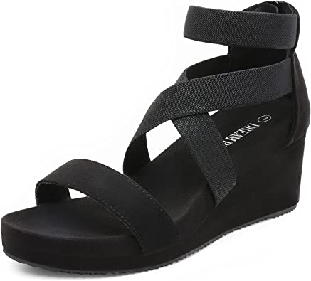 Photo 1 of DREAM PAIRS Women's Elastica Ankle Strap Open Toe Platform Wedge Sandals
, SIZE 7.5