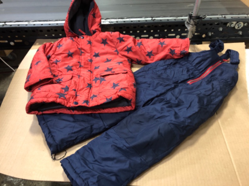 Photo 2 of 4T-----Wippette Boys' Snowsuit - 2 Piece Heavyweight Insulated Ski Jacket and Snow Bib (12M-12) Red Stars 4T