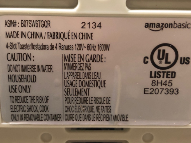 Photo 3 of Amazon Basics 4-Slot Toaster, White
