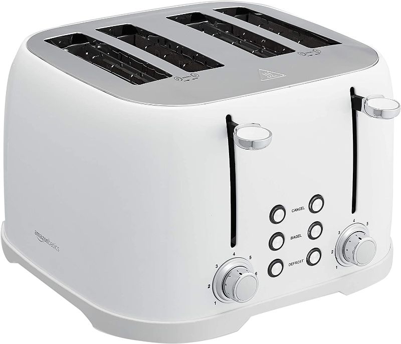 Photo 1 of Amazon Basics 4-Slot Toaster, White
