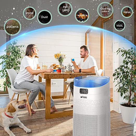 Photo 1 of Afloia Air Purifier for Home large room, up to 1500 Sq Ft, H13 True HEPA Filter?4 Stage Filtration for Allergies Pets Odors Dust Pollen Smoke, Smart Air Cleaner WiFi Alexa Control , 2022 Upgrade Model
