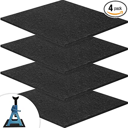 Photo 1 of 4 Pieces RV Jack Blocks Rubber Pads Trailer Jack Camper Accessories RV Stabilizer Jack Pads Jack Stand Pads Trailer Leveling Pads for Keeping Jack Blocks from Slipping Sinking, 12 x 12 x 0.2 Inch
