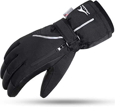 Photo 1 of Achiou Ski Snow Gloves Waterproof Touchscreen Winter Warm for Men Women with Portable pocket--SIZE MED
