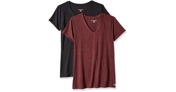 Photo 1 of Essentials Women's 2-Pack Tech Stretch Short-Sleeve V-Neck T-Shirt, SIZE XL