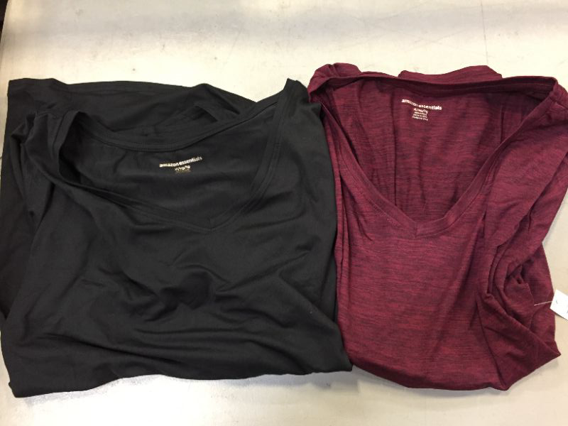 Photo 2 of Essentials Women's 2-Pack Tech Stretch Short-Sleeve V-Neck T-Shirt, SIZE XL