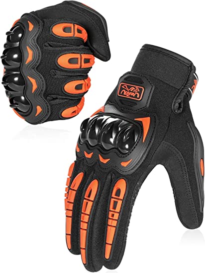 Photo 1 of COFIT Motorcycle Gloves Breathable, Touchscreen Motorbike Gloves Anti-slip with Good Grip Hard Knuckles Protection for Men Women Motocross, BMX ATV MTB Cycling, Road Racing - Orange XL