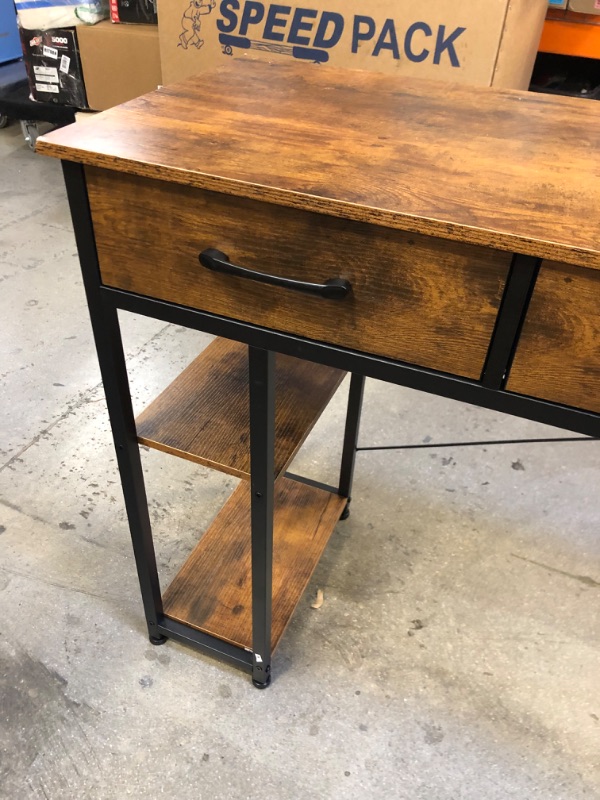 Photo 5 of ODK 47" Small Office Computer Desk: Home Table with Drawers Wood Storage Shelves, Modern Large Writing Desk, Vintage
