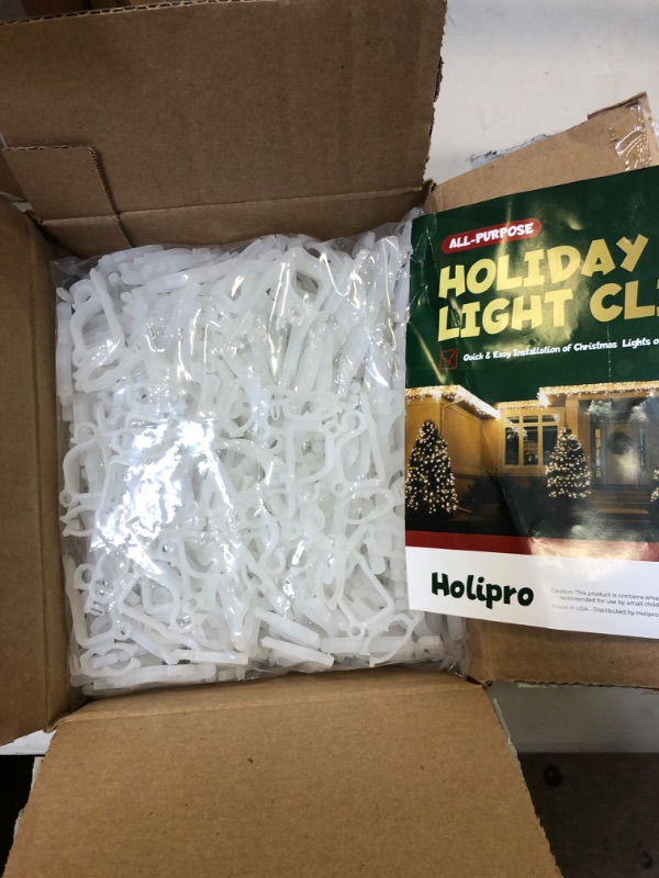 Photo 2 of All-Purpose Holiday Light Clips [Set of 400] Christmas Light Clips, Outdoor Light Clips - Mount to Shingles & Gutters - Works with Mini, C6, C7, C9, Rope, Icicle Lights - No Tools Required - USA Made