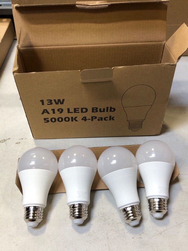 Photo 1 of 13W A19 LED BULB 5000K 4-PACK 