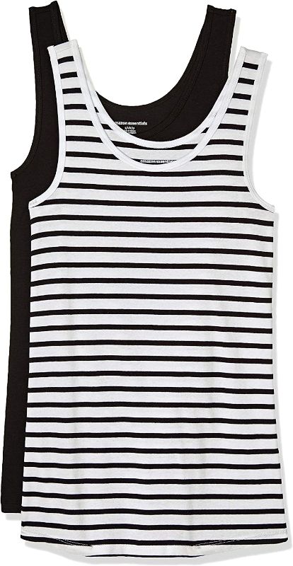 Photo 1 of Amazon Essentials Women's Slim-Fit Tank, Pack of 2 SIZE MEDIUM 