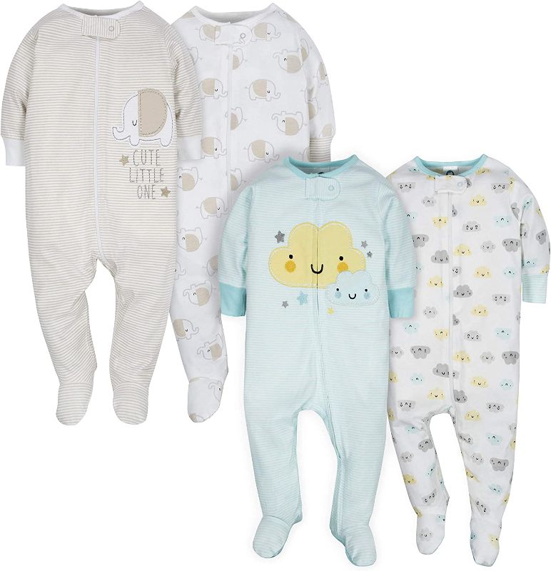 Photo 1 of Gerber unisex-baby 4 Pack Sleep 'N Play Footie - Size: Newborn -