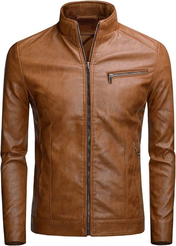 Photo 1 of Fairylinks Men's Casual Faux Leather Jacket - LARGE -