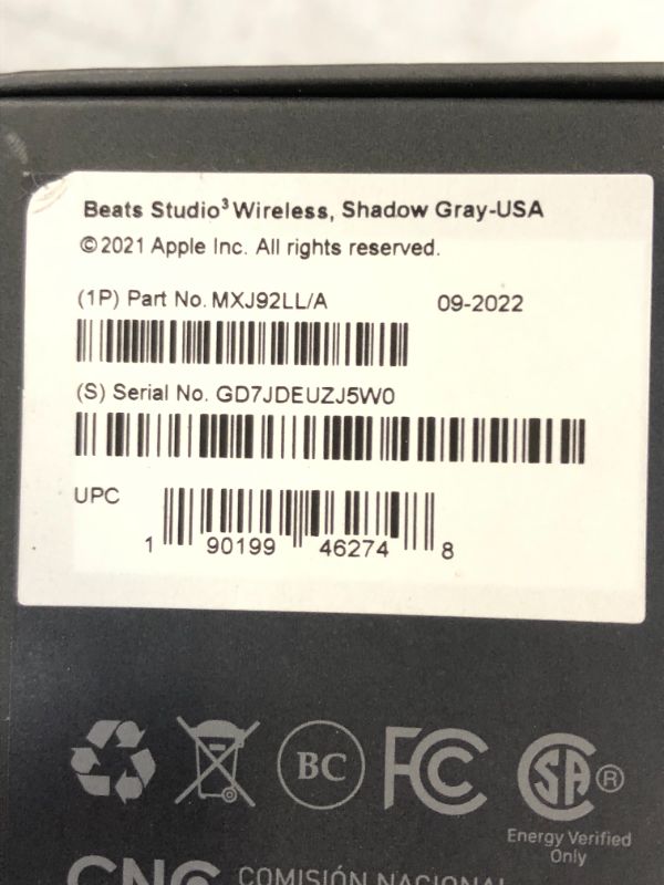 Photo 8 of Beats Studio3 Wireless Noise Cancelling Over-Ear Headphones - Apple W1 Headphone Chip, Class 1 Bluetooth, 22 Hours of Listening Time, Built-in Microphone - Shadow Gray