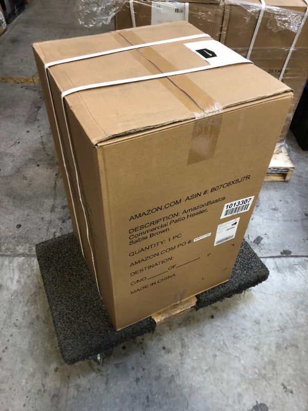 Photo 1 of Amazon Basics 46,000 BTU Outdoor Propane Patio Heater with Wheels, Commercial & Residential - Sable Brown -