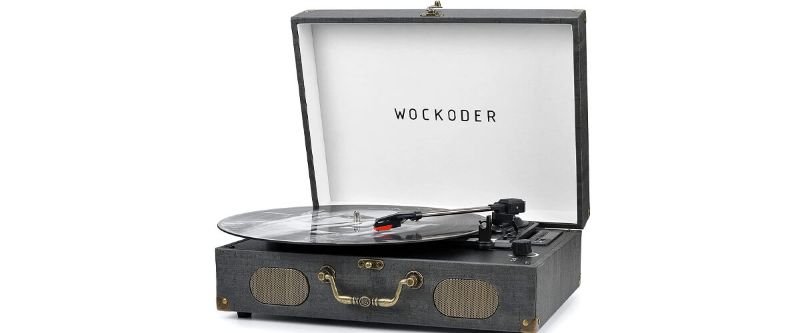 Photo 1 of Wockoder KD-3011 Black Wireless Suitcase Turntable Vinyl Sound Record Player