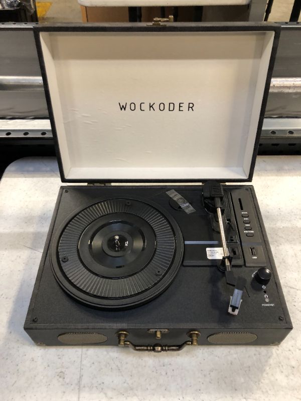 Photo 2 of Wockoder KD-3011 Black Wireless Suitcase Turntable Vinyl Sound Record Player