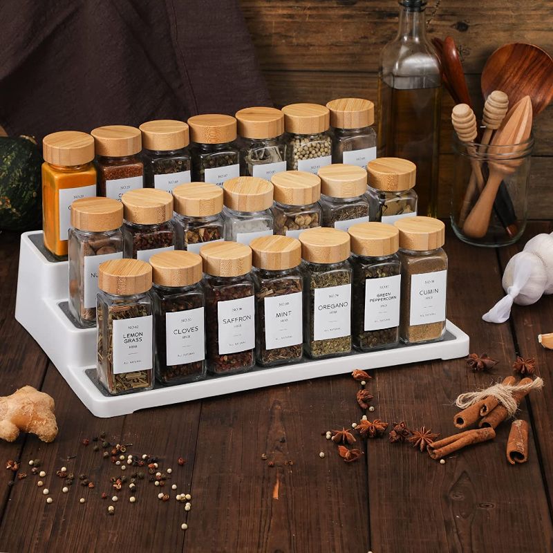 Photo 1 of 24PC SPICE BAMBOO SQUARE JARS