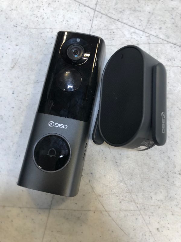 Photo 2 of 360 Wireless Video Doorbell with Radar Sensor, 2K UltraHD 5MP Doorbell Camera with Chime, Rechargeable 5000mAh Battery, Free 8GB Local Storage, Human Face Detection, IP66 Waterproof, Works with Alexa - ITEM IS DIRTY AND HAS SOME SCRATCHES -