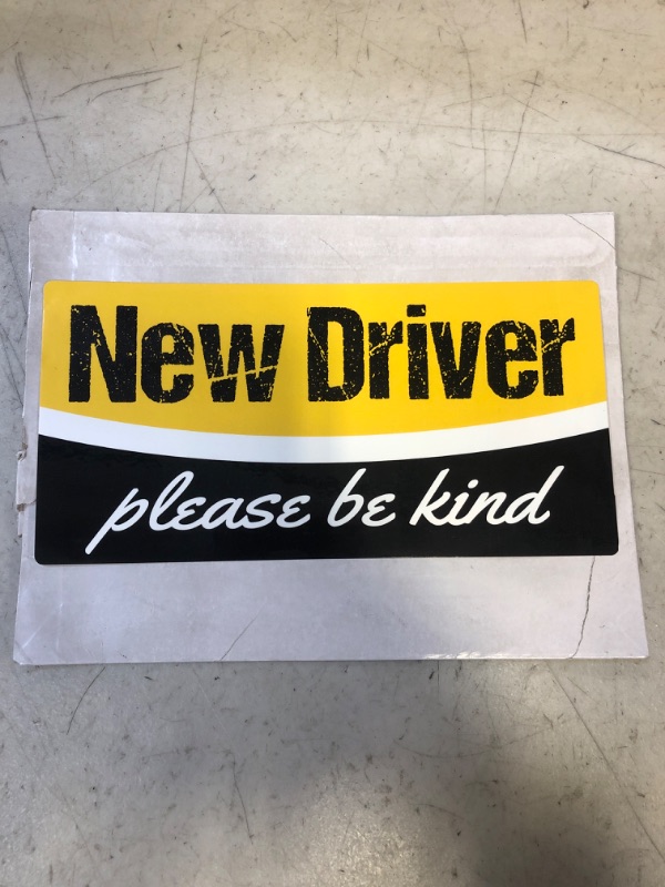 Photo 2 of "New Driver Please Be Kind" Sticker | Sticks Where Magnets Don't + Easy to Remove + Keep Your Student Driver Safe with a Vinyl Decal That's Not Embarrassing (7.5 X 3.75 Inch)
