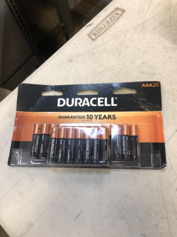 Photo 2 of Duracell Coppertop AAA Batteries with Power Boost Ingredients, 20 Count Pack Triple A Battery with Long-lasting Power, Alkaline AAA Battery for Household and Office Devices 20 Count (Pack of 1)