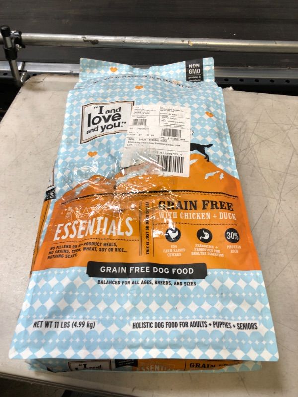 Photo 2 of "I and love and you" Naked Essentials Chicken & Duck Grain Free Dry Dog Food, 11 LB Chicken and Duck 11 Pound (Pack of 1)