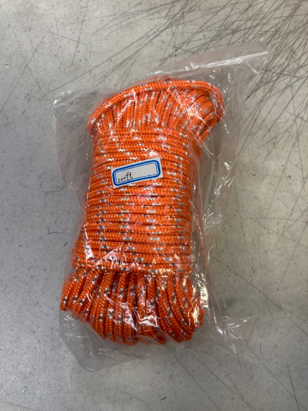 Photo 1 of MOLADRI 100ft Reflective Paracord, 550 Long Nylon Rope, Heavy Duty Polyester Cords, Extra Strong Tie Down Straps, Thin Bondage Pull Ropes for Braided, Moving, Outdoor, Camping (Orange) 100ft Reflective Orange