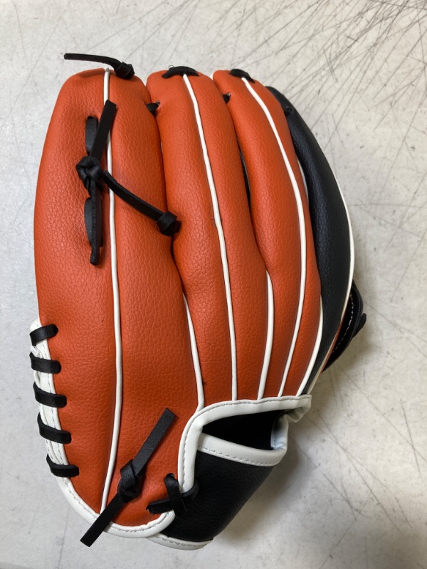 Photo 3 of  Baseball Infielders Gloves, Black/Orange, Left Hand, 11.5"
