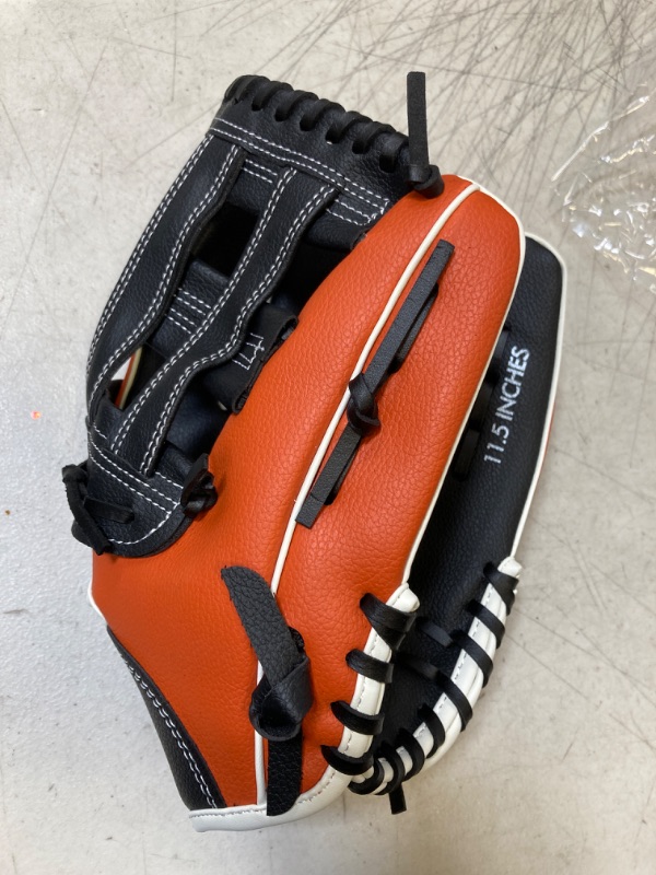 Photo 1 of  Baseball Infielders Gloves, Black/Orange, Left Hand, 11.5"
