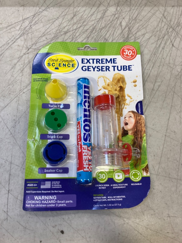 Photo 1 of Steve Spangler Science Extreme Geyser Tube - Science Kit for Kids - Mentos & Soda Lab Experiment - Includes Tube, Candy, & Unique Spray Caps - Chemistry Magic - Classroom STEM Project