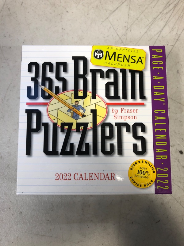 Photo 1 of 2022 Mensa 365 Brain Puzzlers Page-A-Day Calendar