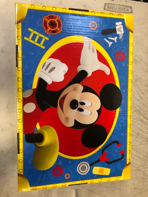 Photo 1 of Disney Junior Mickey Mouse Helping Hands Dress Up Trunk, 19 Piece Pretend Play Set with Storage, Size 4-6X, Amazon Exclusive, by Just Play