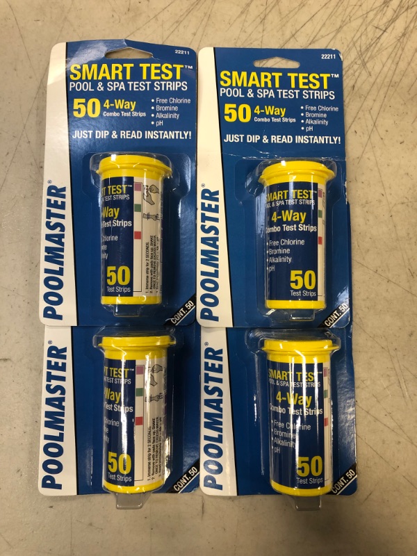 Photo 1 of [LOT OF 4] Poolmaster 22211 Smart Test 4-Way Pool And Spa Test Strips - 50ct