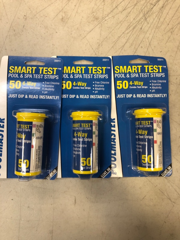 Photo 1 of [LOT OF 3] Poolmaster 22211 Smart Test 4-Way Pool And Spa Test Strips - 50ct